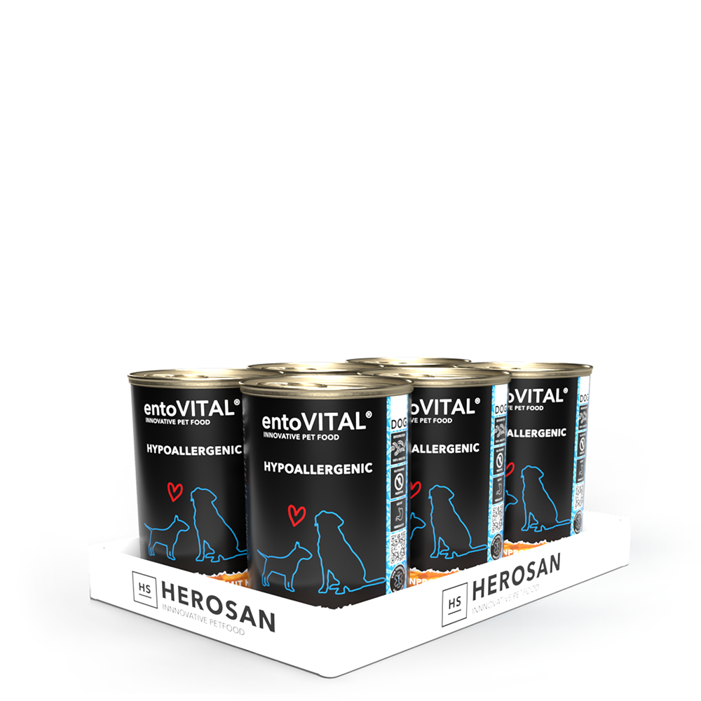 entoVITAL DOG hypoallergenic Nassfutter 375g 6er-Tray